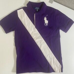 Polo Ralph Lauren Polo Shirt Youth Kids Boys Size Medium 10-12 Big Pony Purple